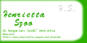henrietta szoo business card